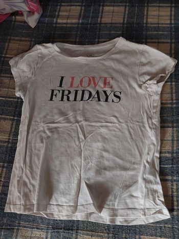 Tee-shirt blanc fille taille 7-8 ans