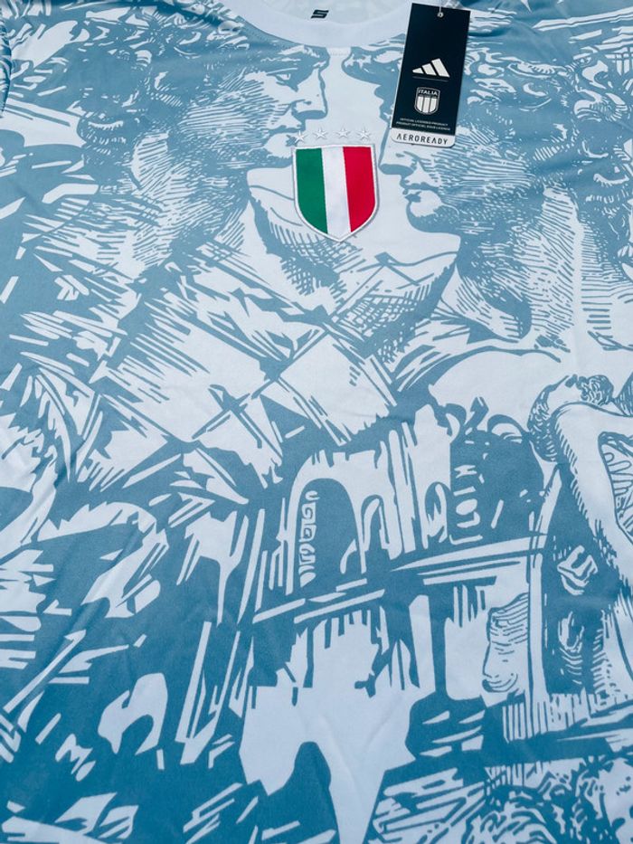 Maillot concept foot Italie blanc bleu clair colisée taille S - photo numéro 4