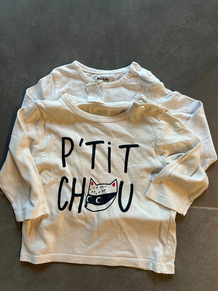 Lot de 2 tee shirts manches longues 9 mois