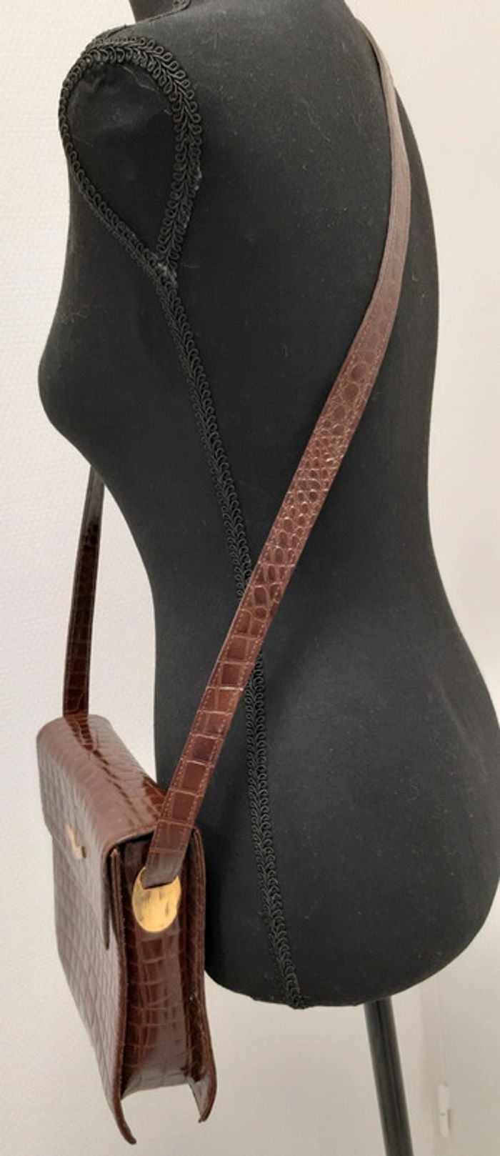 Magnifique sac vintage Sylvain Lefebvre en cuir imitation serpent - photo numéro 2
