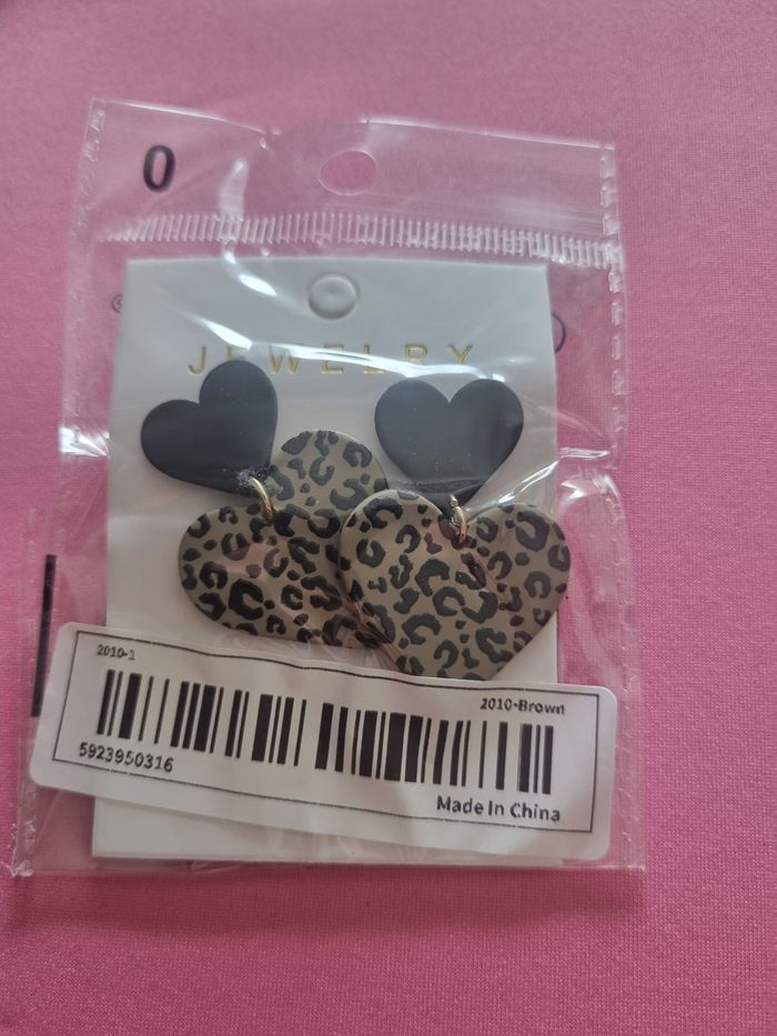 Boucles d'oreilles Léopard cœur - photo numéro 2