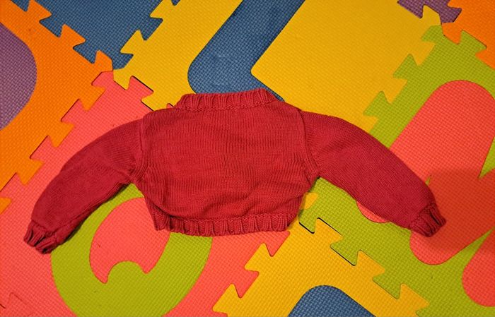 Boléro maille rose, alphabet, taille 3 mois (60 cm) - photo numéro 2