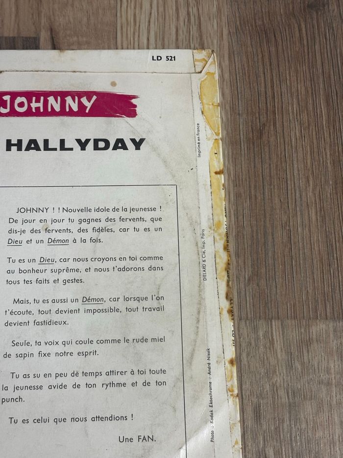 Vinyle 33 tours 25 cm Johnny Hallyday Hello Johnny - photo numéro 4