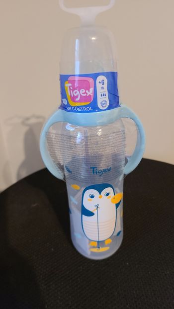 Biberon AIR CONTROL 330ml à poignées +6m Biberon col étroit Tétine ronde avec 3-vitesses et valve an