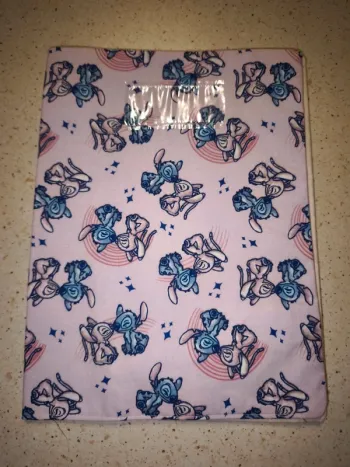 Couverture cahier en tissu stitch angel disney