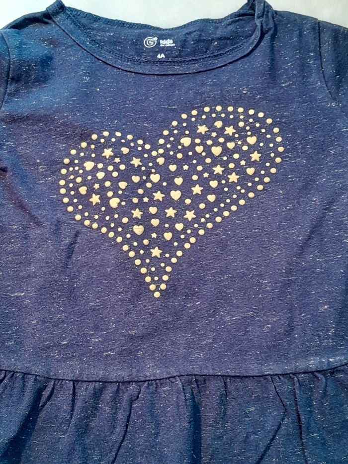 Tee-shirt Fille GÉMO Kids avec Volant et Cœur Pailleté (4 Ans - photo numéro 3