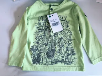 311167 tee-shirt ML vert garçon 24 mois LCPD
