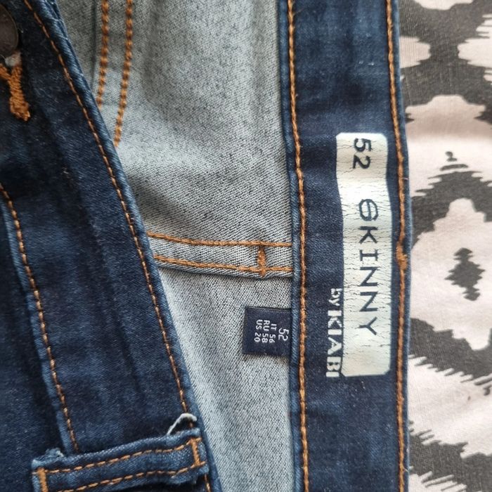 Jean 52 skinny bleu foncé fermeture boutons taille réglable