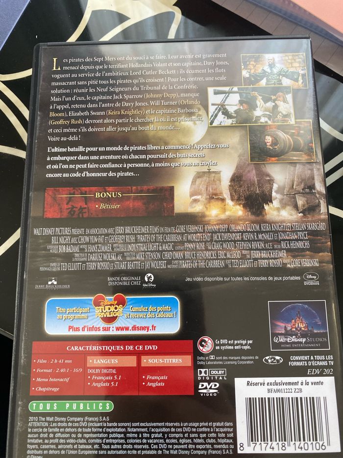 Dvd pirate des Caraïbes 3 jusqu’au bout du monde - photo numéro 3