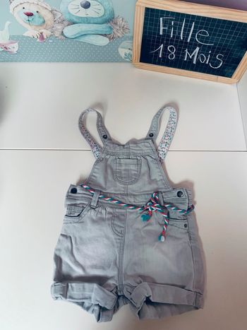 Combi short tape à l’œil grise 18 mois