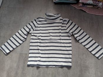 Sous-pull à col roulé rayé 4 ans NEUF