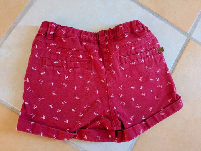 Short avec poches et bouton rouge sergent major 6 ans fille été - photo numéro 3