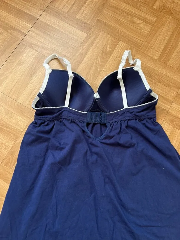 Robe nuisette en dentelle bleu et blanc Jennyfer - photo numéro 4
