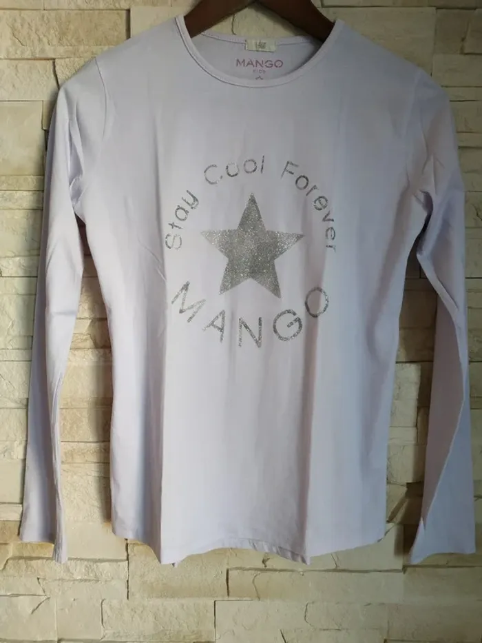 T-shirt fille Lila Mango kids 13/14 ans tbe décoloration légère 1 coude ne se voit pas - photo numéro 7