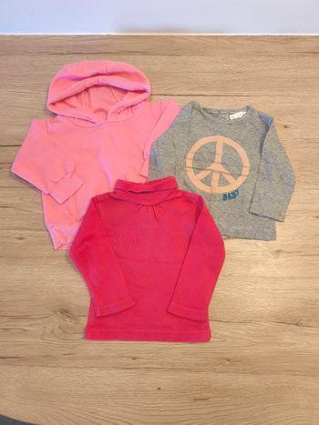 Lot tee-shirt manches longues sweat 6 mois