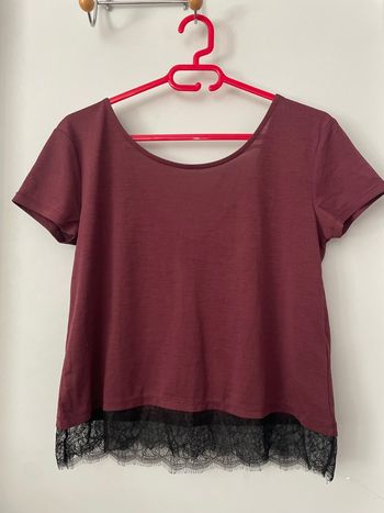 T-shirt Bordeaux et noir femme / Pimkie