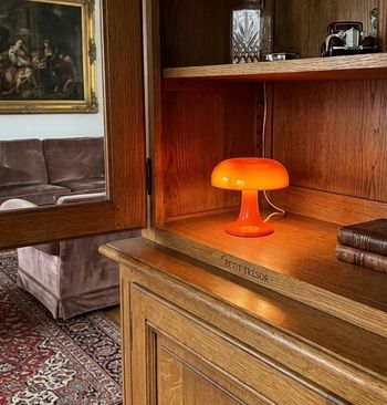 Lampe de table orange  led champignon vintage NEUVE 