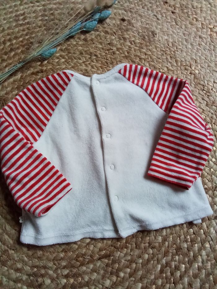 Pyjama 2 pièces en velours rayé thème Noël Obaibi taille 9 mois - photo numéro 7