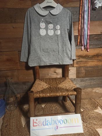 Manche longue tee-shirt jacadi tbe 6 ans bonhomme de neige