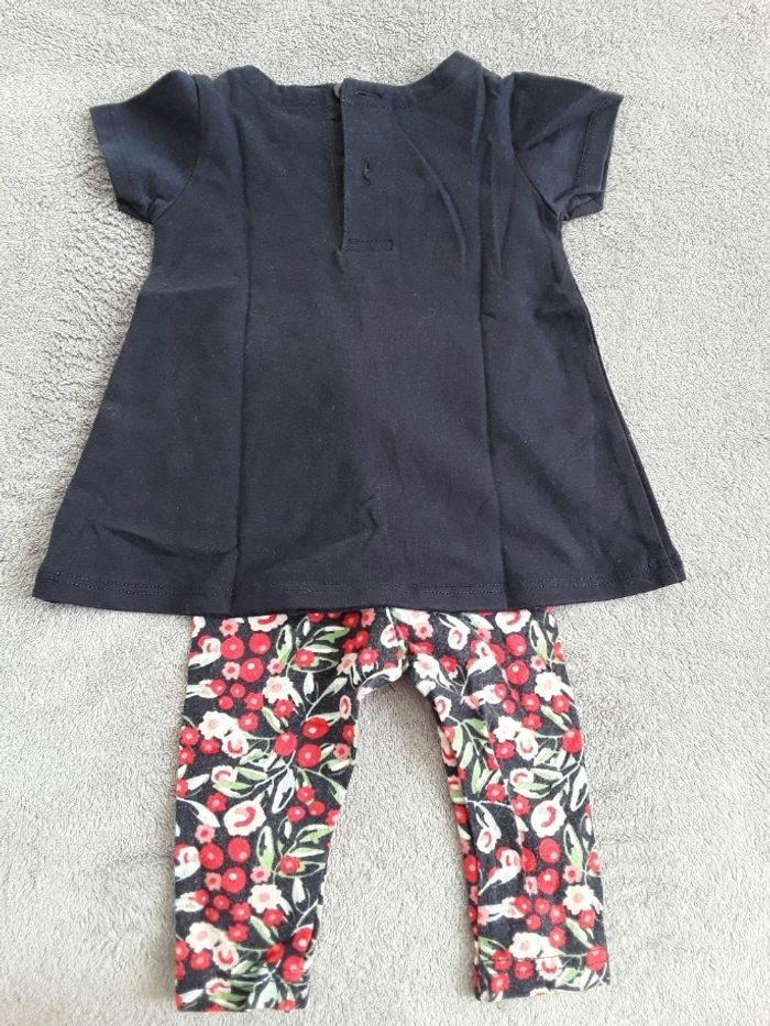 Tee shirt / tunique à manches courtes et son legging 3 mois - photo numéro 3
