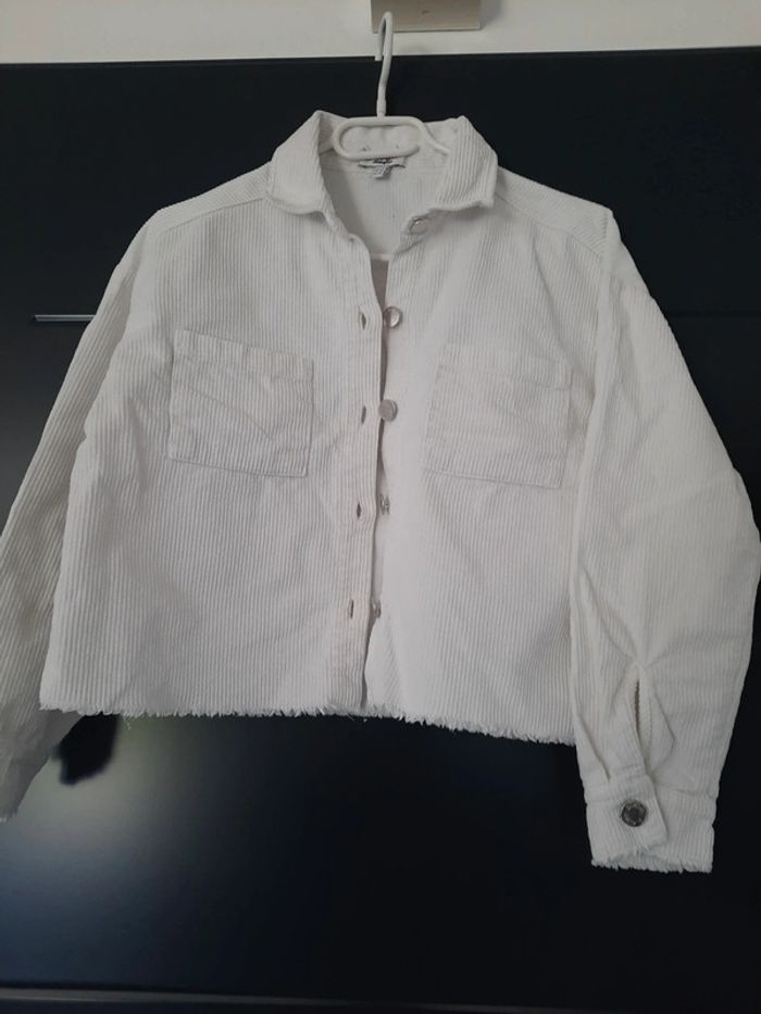 Veste/ surchemise velours blanc