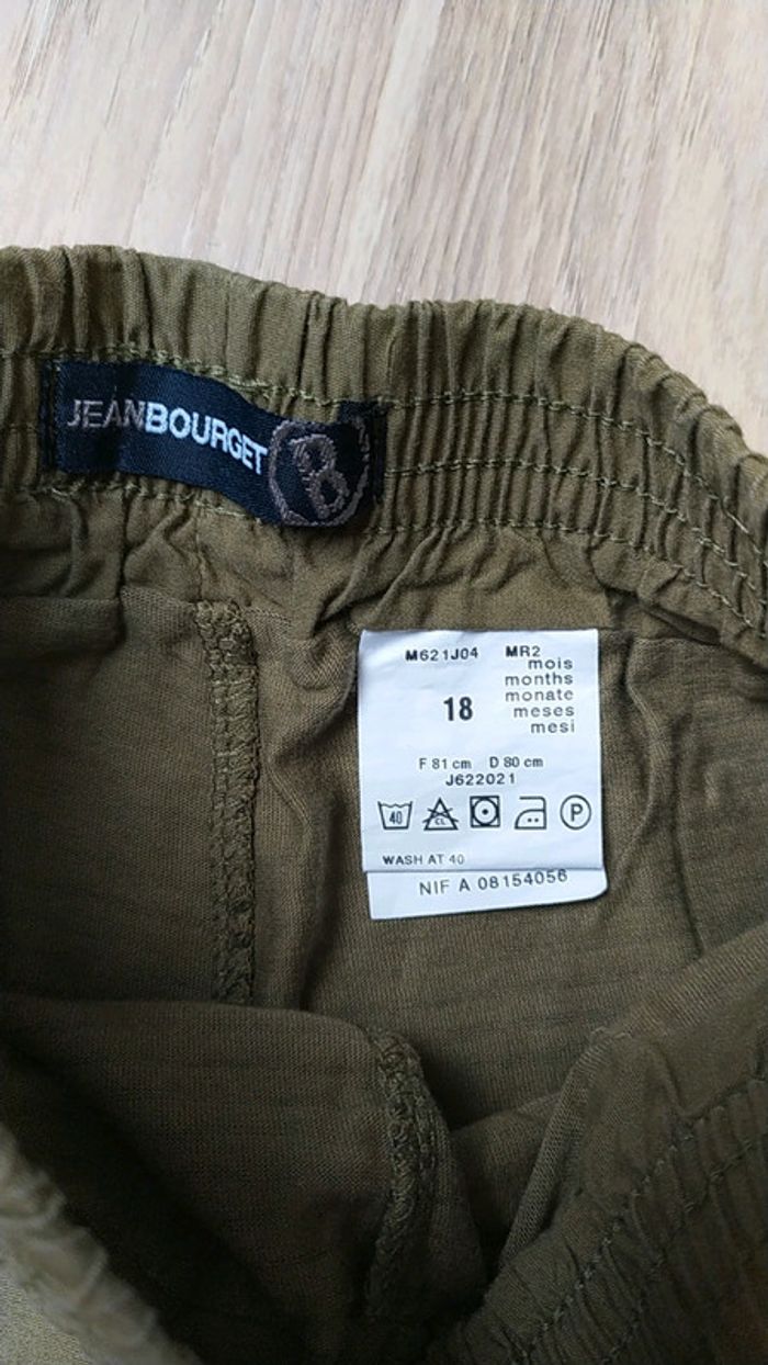 Jupe avec un legging assorti vert kaki et gris très très foncé Jean Bourget 18 mois - photo numéro 3