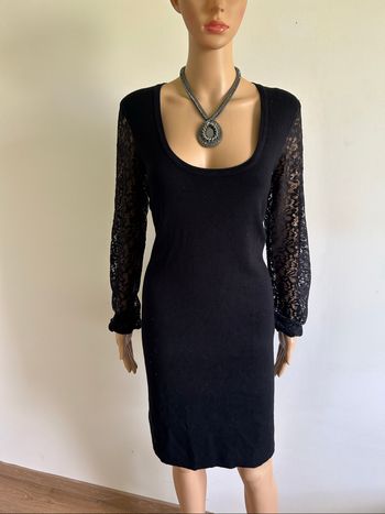 Robe pull noire neuve avec dentelle Morgan taille L (valeur 60€)