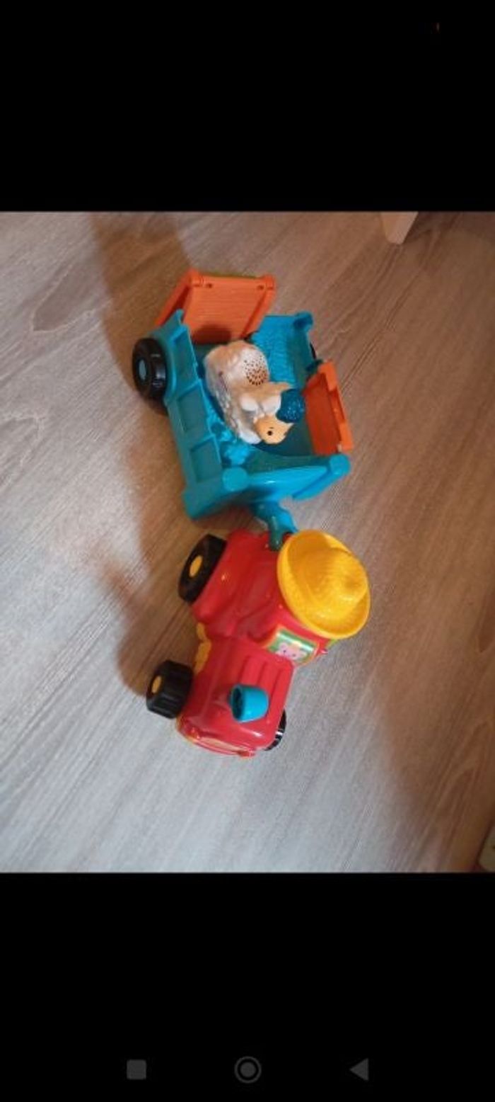 Tracteur avec mouton et remorque