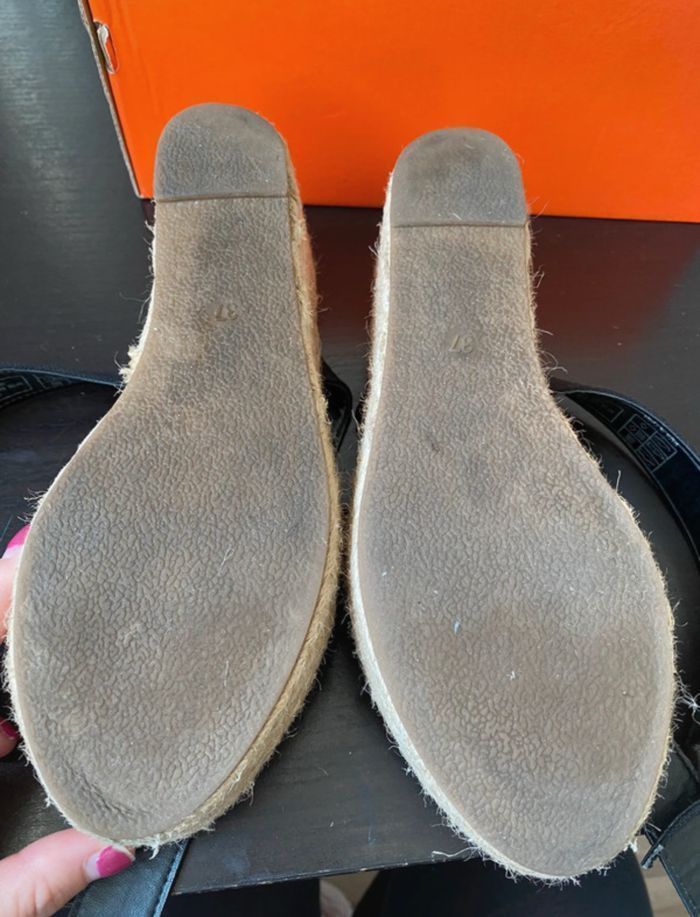 Sandales compensées noires taille 37 - photo numéro 5