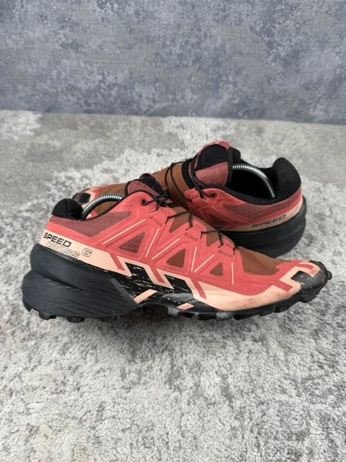 Salomon SpeedCross 6 - Black & Orange & Bordeaux - photo numéro 6