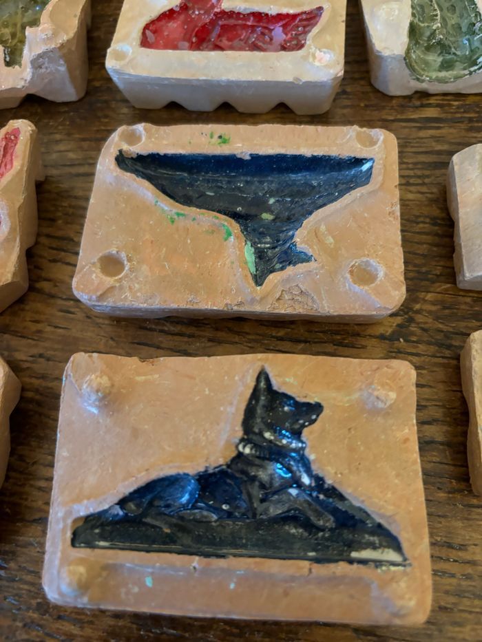 lot de 6 anciens moules en terre cuite pour jeu de moulage - photo numéro 6