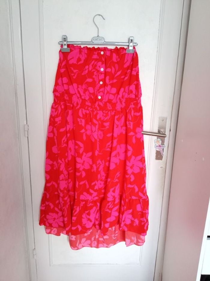 Robe bustier rouge floral Taille 7XL - 54