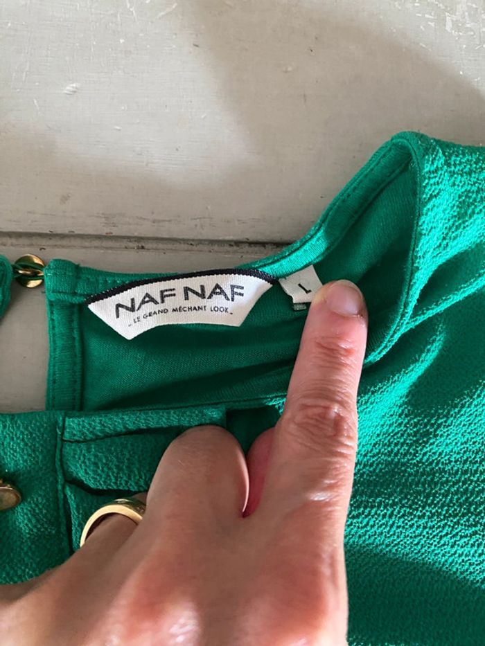 Blouse Naf Naf verte taille 40 manches courtes - photo numéro 7