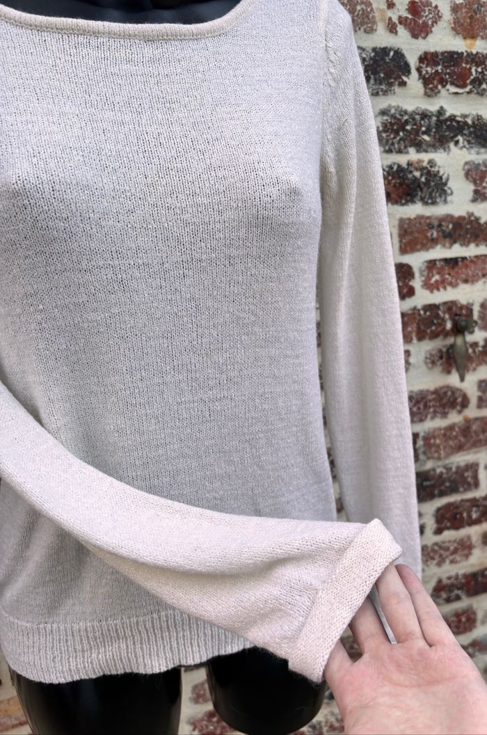 Pull en maille fine Blanc T34-36 • Tissaia - photo numéro 3