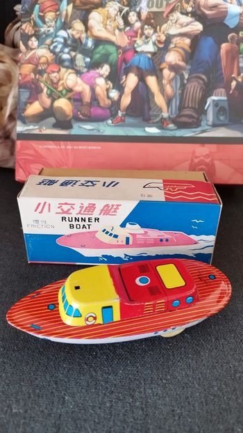 Bateau Friction Tin Runner Boat Litho Toy Original Box MF 114 China vintage tin