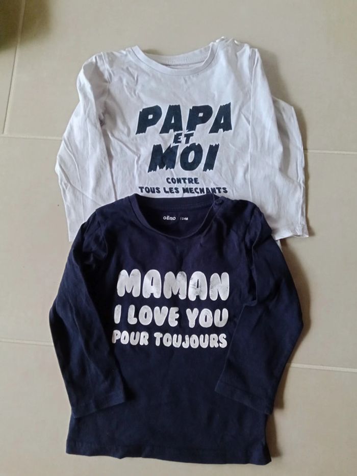 2 t-shirt manches longues