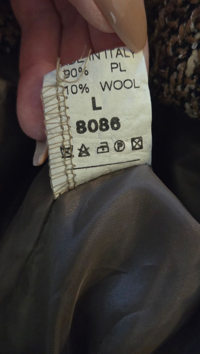 Veste Tweed Made in Italy – Taille L – Marron Camel – Excellent État - photo numéro 4