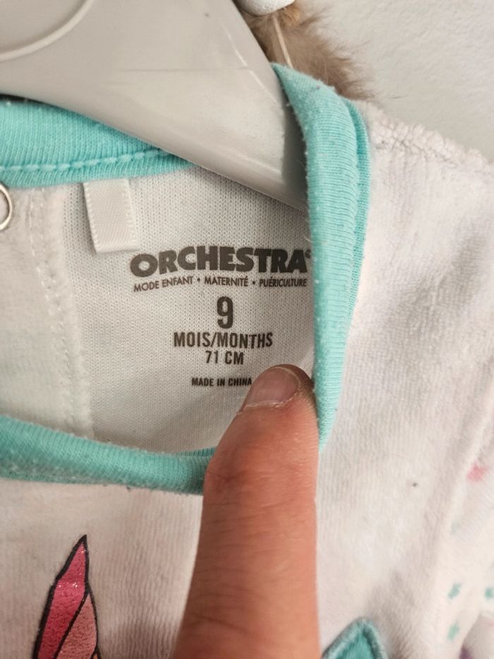 Pyjama velour 9 mois - photo numéro 3