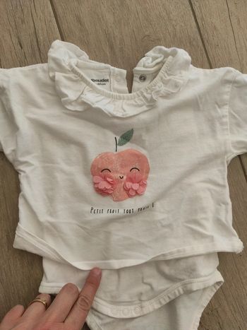 T-shirt body intégré pomme Verbaudet 3 mois