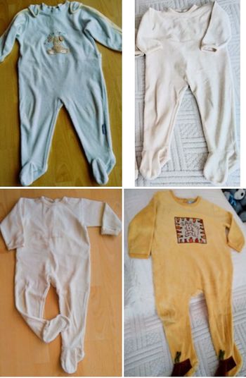 4 grenouillères -combinaisons - dors bien -BB 18/24 mois - velours épais - -soit 5 euros l'une