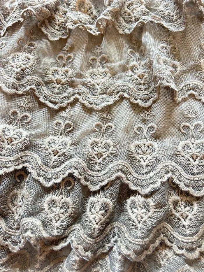 Jupe vintage brodée à volants style bohème taille L - photo numéro 2