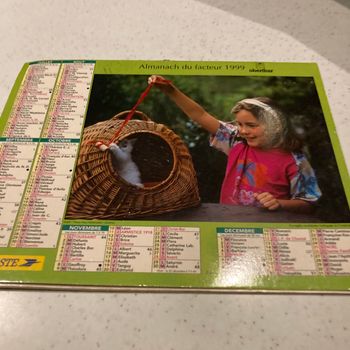 Calendrier poste 1999