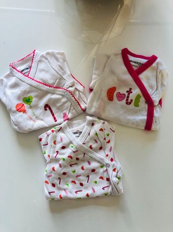 Lot de 3 bodies naissance