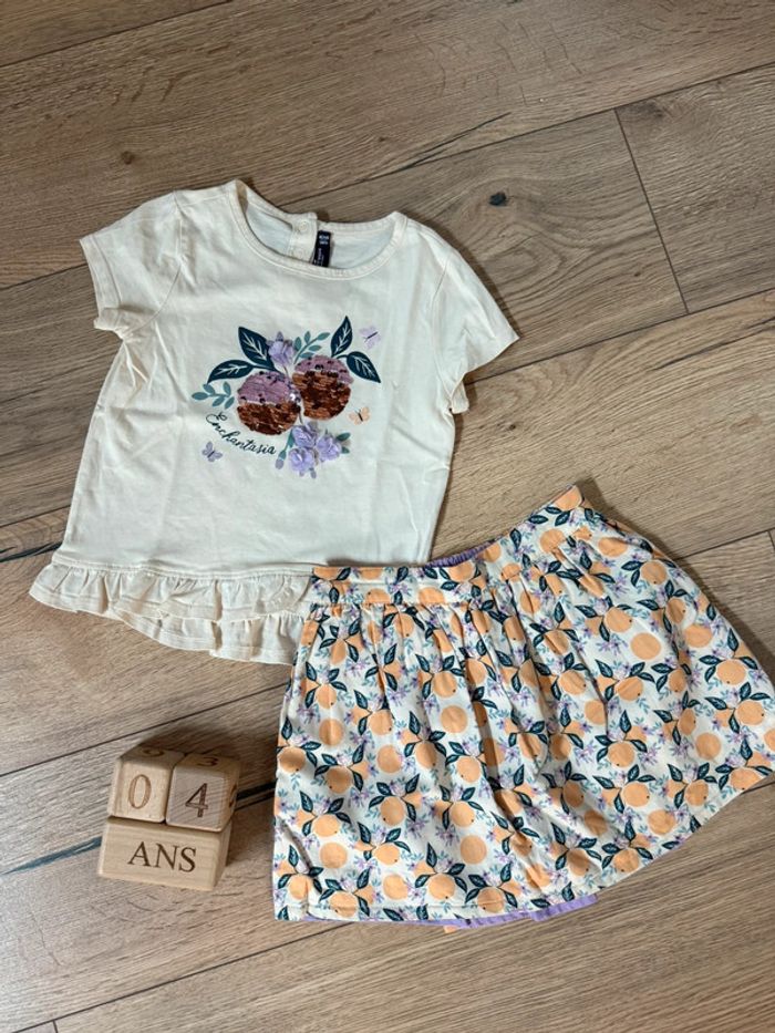 Ensemble 2 pièces pêches fille Sergent major - 4 ans