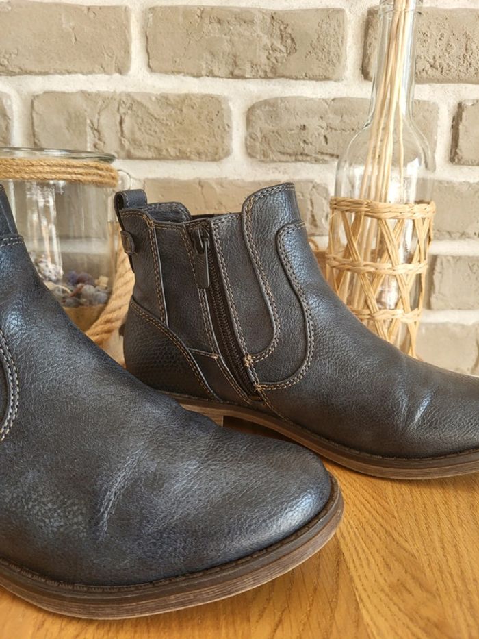 Bottines Chealsea Mustang bleu marine - Excellent état - photo numéro 8