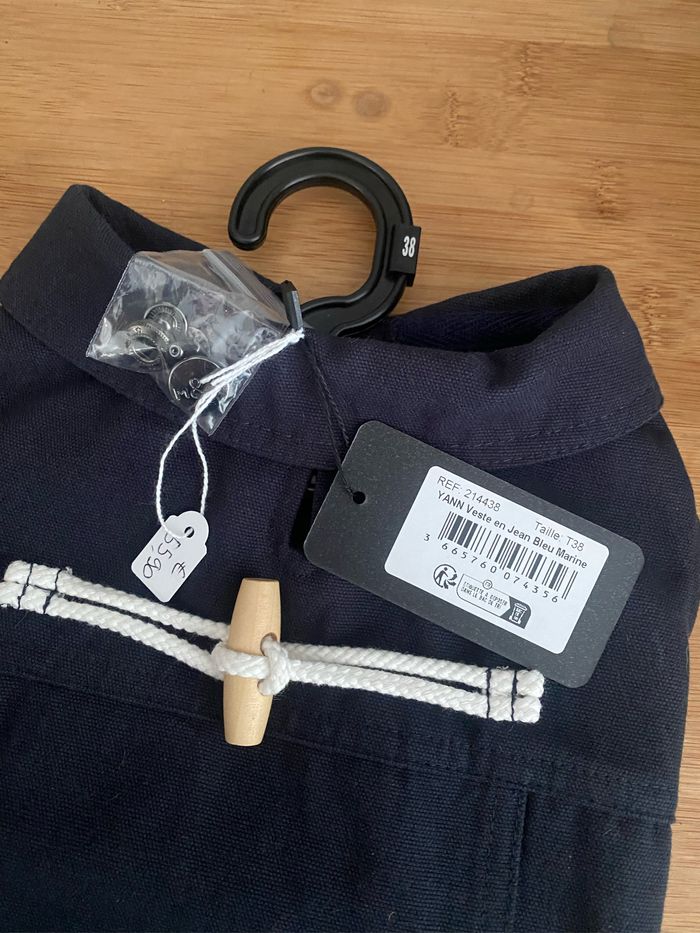 Veste en jean bleu marine modèle YANN taille 38 - photo numéro 2