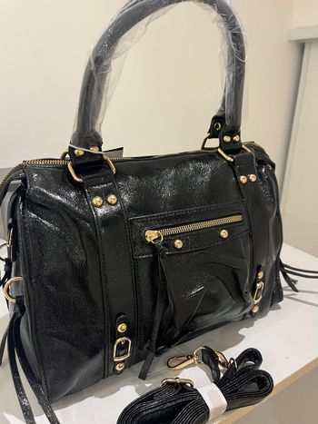 Sac city bowling moyen format noir effet pailleté 