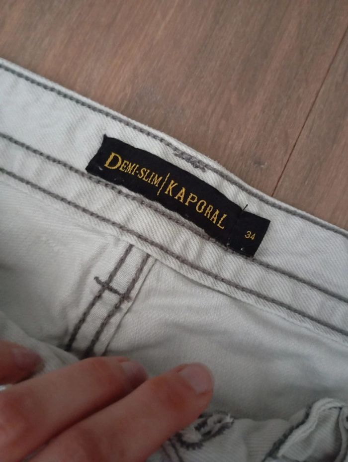 Kaporal 👖 jean homme gris pâle taille 34 us soit 44 Fr demi slim - photo numéro 2
