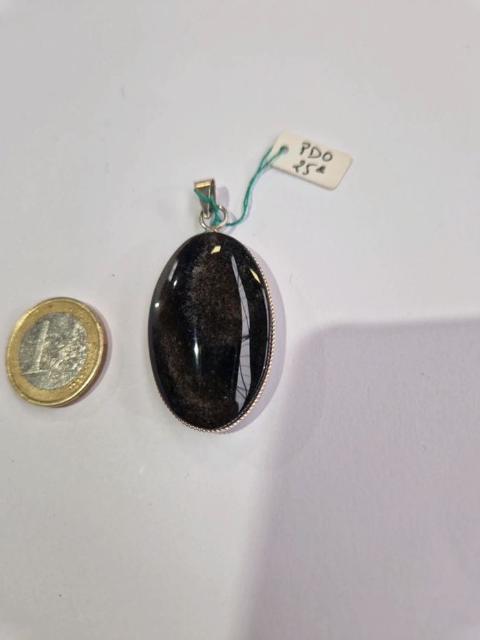 Pendentif obsidienne dorée Mexique - photo numéro 2