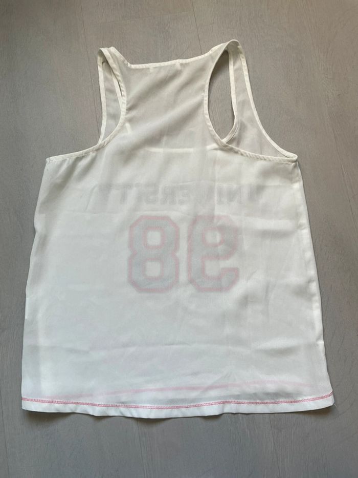 Débardeur blanc “University 98” - Taille S - photo numéro 2